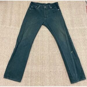 Levi's 501‎ Jeans 30x32 Green Button Fly USA Dyed